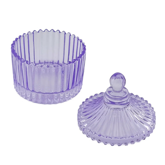 85ml - Versalles Vaso de Lujo de Vidrio para Velas - Frasco para Velas - Morado Brillante - Candle Craft