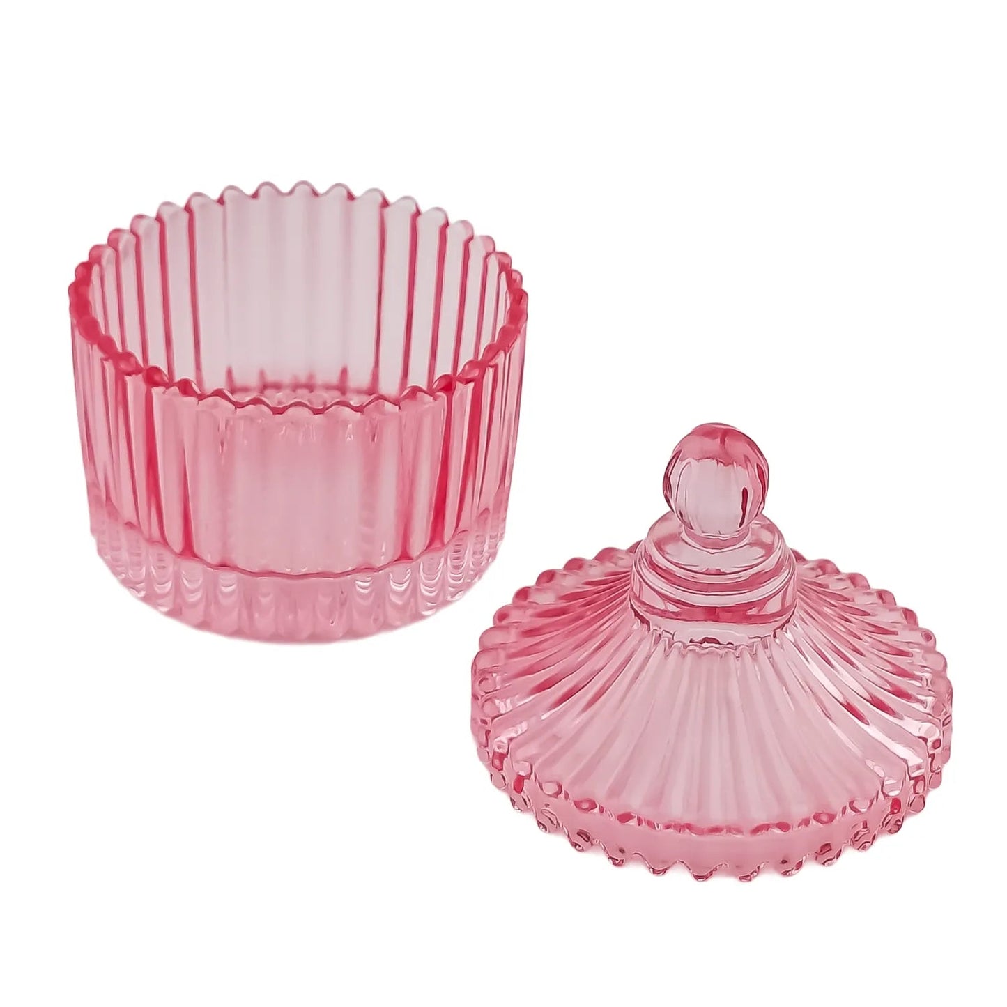 85ml - Versalles Vaso de Lujo de Vidrio para Velas - Frasco para Velas - Rosa Brillante - Candle Craft