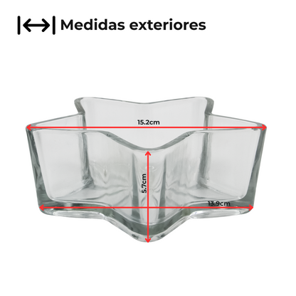 440ml - Colección Navidad -Estrella de Cristal para Velas - Transparente (Edición Especial de Navidad)