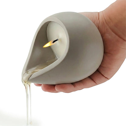 90ml - Carrara Vaso de Concreto para Velas de Masaje - Frasco Blanco - Candle Craft