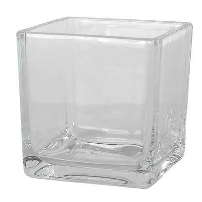 680ml - Glasgow Vaso cuadrado de vidrio para velas cubo - Transparente