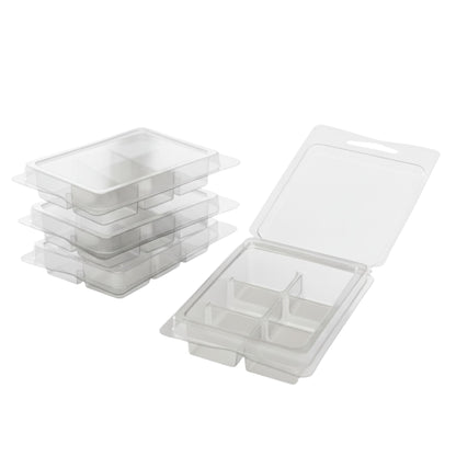 Contenedor para Wax Melt - Clamshell de 6 cavidades rectangulares - Molde / Vaso para cera derretibles en cubos aromáticas para quemador