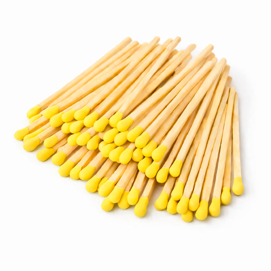 Cerillos de Colores Largos de Madera para Velas - Fósforos de Madera - Amarillo