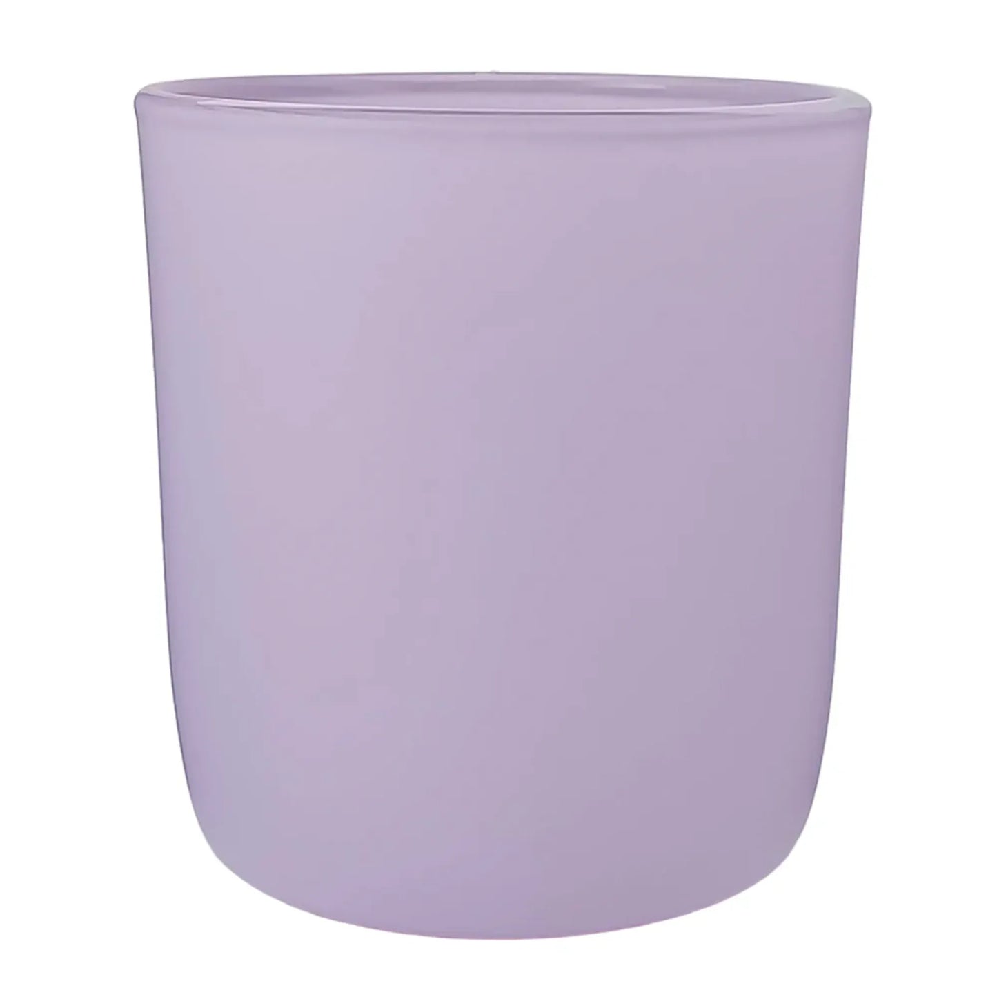 EOL - 300ml - Valencia Vaso de Vidrio para Velas con Base Redondo - Frasco Lavanda Lila Morado Pastel - Mate