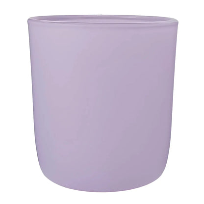 EOL - 300ml - Valencia Vaso de Vidrio para Velas con Base Redondo - Frasco Lavanda Lila Morado Pastel - Mate