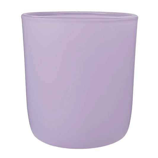 300ml - Valencia Vaso de Vidrio para Velas con Base Redondo - Frasco Lavanda Lila Morado Pastel - Mate