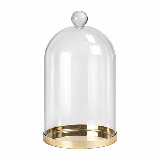 Campana de Vidrio - Cúpula de Vidrio con Base de Aluminio - Cloche de Cristal para Velas