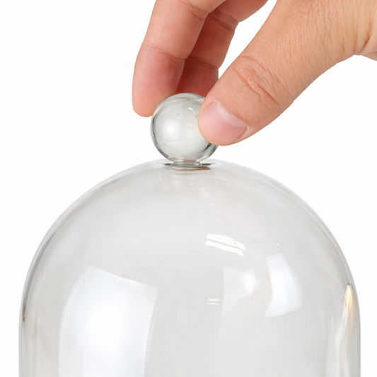 Campana de Vidrio - Cúpula de Vidrio con Base de Aluminio - Cloche de Cristal para Velas