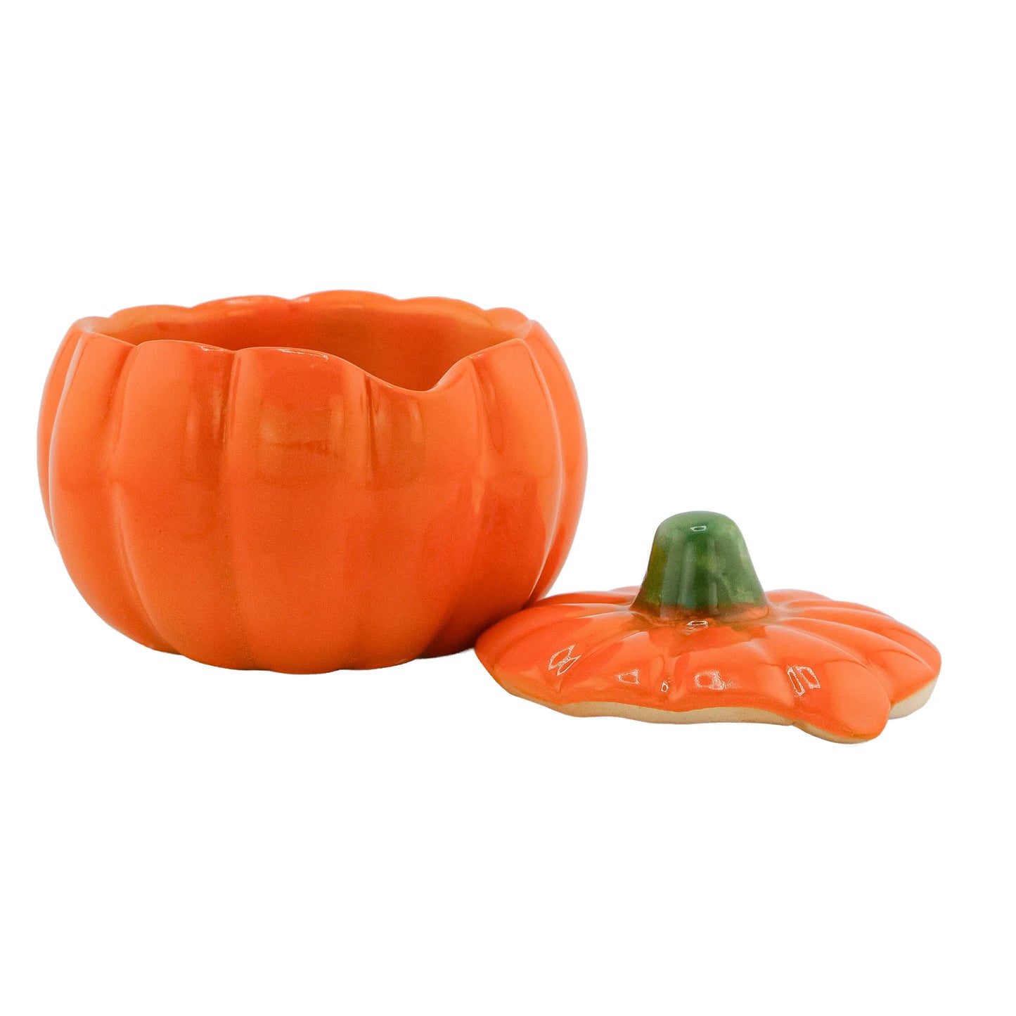 210ml - Colección Hechizo - Calabaza de Cerámica para Velas - Naranja / Verde (Edición Especial de Halloween)