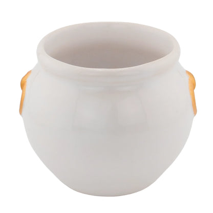 340ml - Colección Hechizo – Calderos de Cerámica para Velas - Blanco / Dorado (Edición Especial de Halloween)