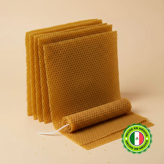 Láminas de Cera de Abeja Nacional Estampada - Lastro Grande 25x42cm para Velas Enrolladas y Manualidades