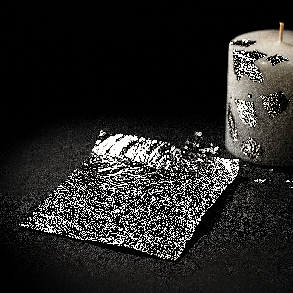 Hojas de Plata - Papel de Plata - Ultra Fino para Decoración de Velas y Detalles Artesanales
