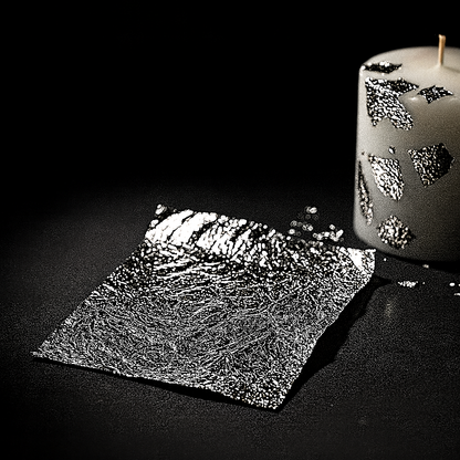 Hojas de Plata - Papel de Plata - Ultra Fino para Decoración de Velas y Detalles Artesanales