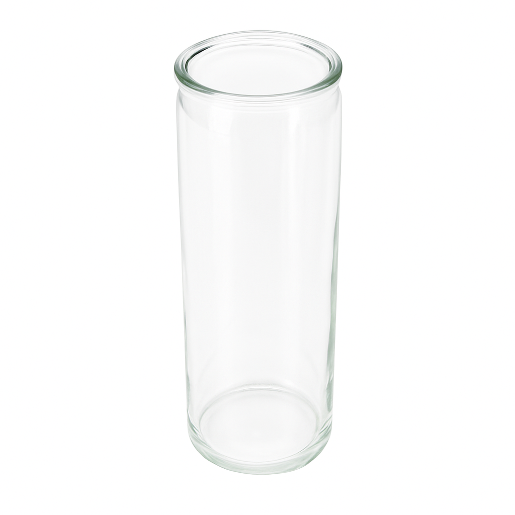 430ml - Vaso para Veladora 100 No 1 - Vaso de vidrio para Velas - Transparente - Mediano