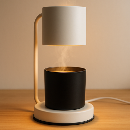 Lámpara Calentadora de Velas Aromáticas – Derretidor Eléctrico de Cera para Aromaterapia - 4 Niveles de Intensidad y Temporizador - Blanco