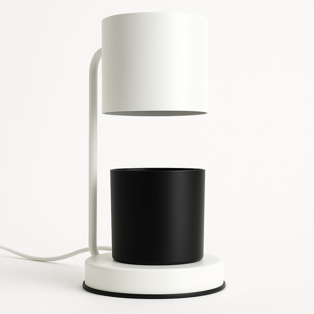 Lámpara Calentadora de Velas Aromáticas – Derretidor Eléctrico de Cera para Aromaterapia - 4 Niveles de Intensidad y Temporizador - Blanco