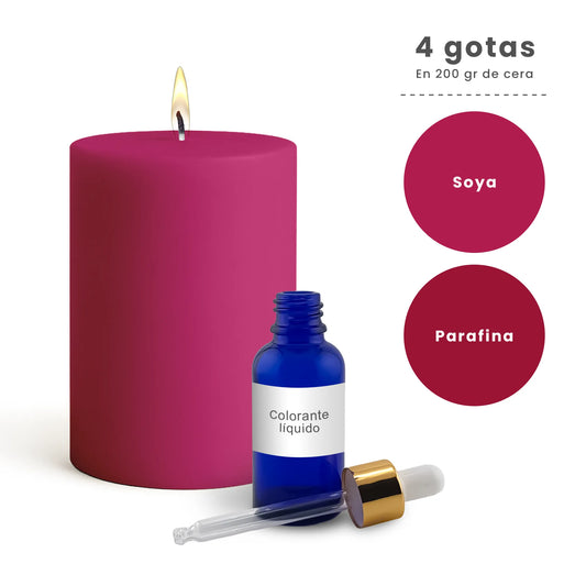 Colorante Líquido para Velas - Ultra Concentración - Color: Magenta / Fucsia / Rosa Fuerte