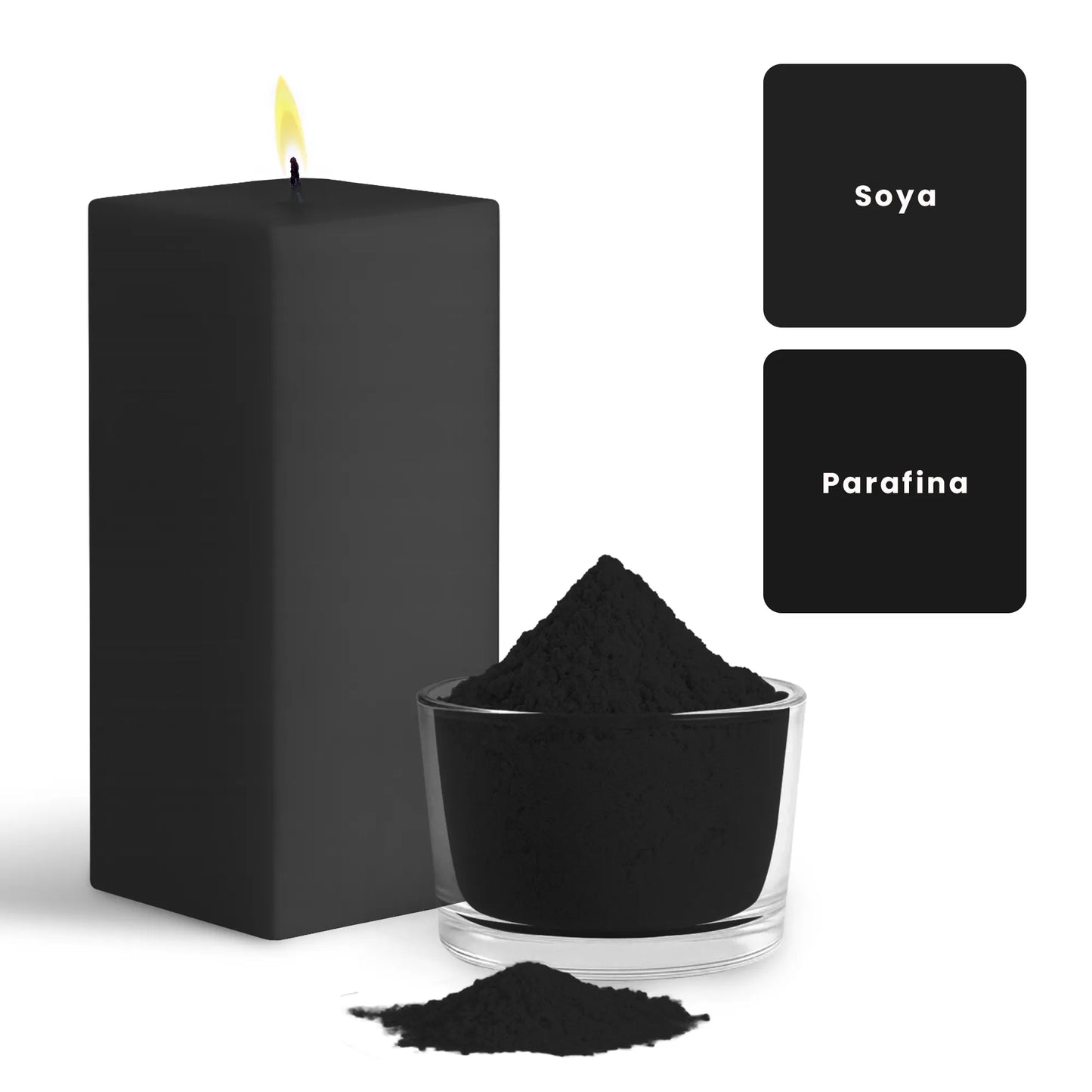 Colorante en Polvo para Velas - Alta Concentración - Color: Negro