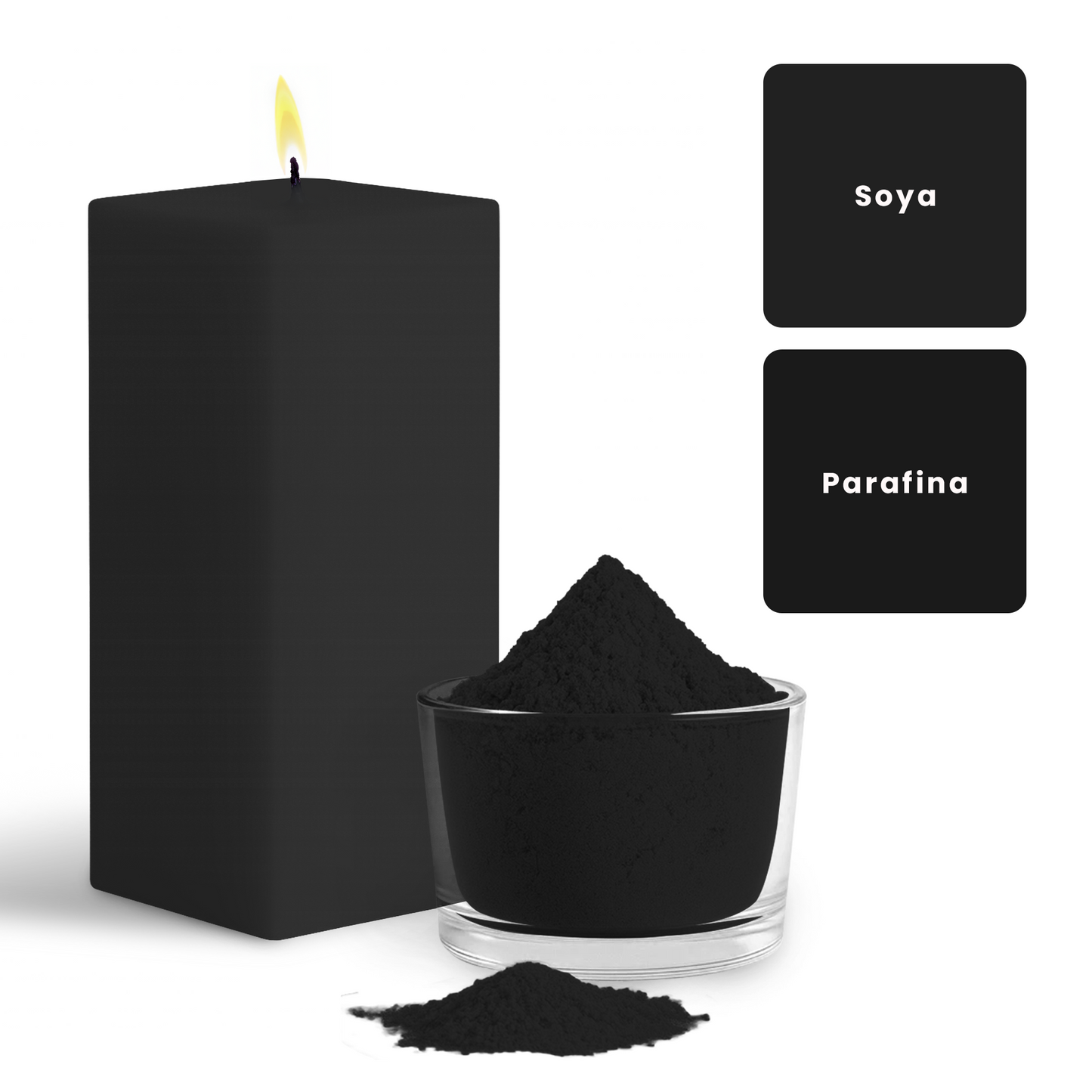 Colorante en Polvo para Velas - Ultra Concentración - Color: Negro Concentrado