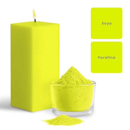 Colorante en Polvo Neón Fluorescente para Velas Alta Concentración – Color: Amarillo