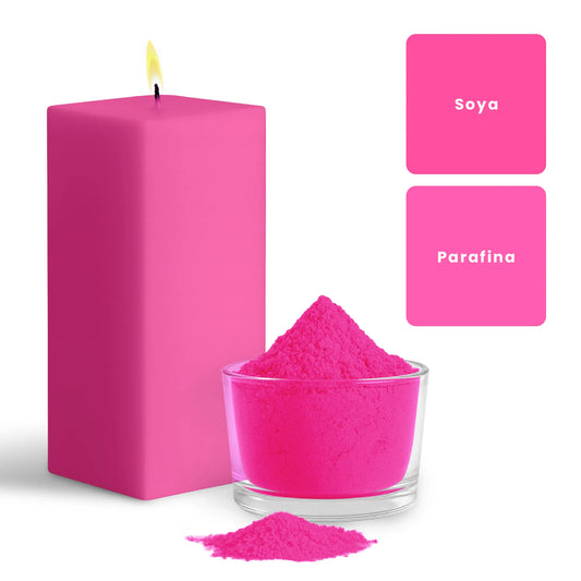 Colorante en Polvo Neón Fluorescente para Velas Alta Concentración – Color: Rosa