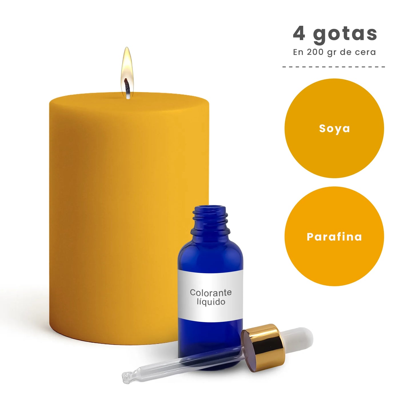 Colorante Líquido para Velas  – Ultra Concentración - Color: Amarillo