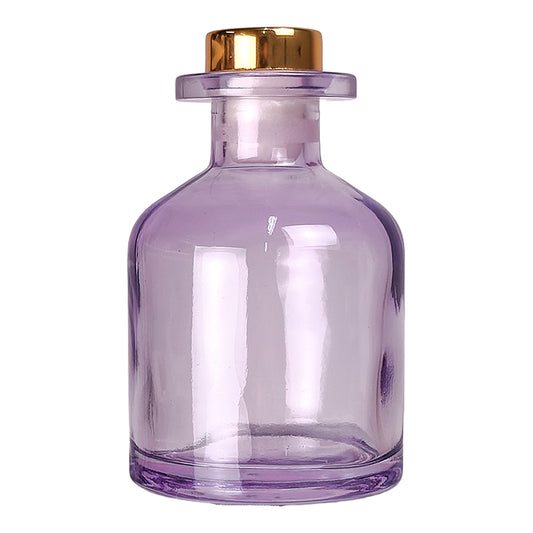 100ml Florida - Frasco para Difusor de Vidrio - Botella Difusor de Varillas Redondo - Morado Transparente