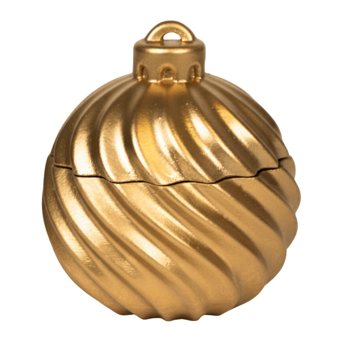 Esfera de Navidad en Espiral de Concreto - Vasos para Velas Navideñas 70ml - Dorada (Edición Especial de Navidad)