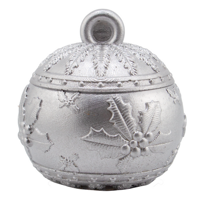 Esfera de Navidad de Concreto para Velas Navideñas 60ml - Plateada (Edición Especial de Navidad)