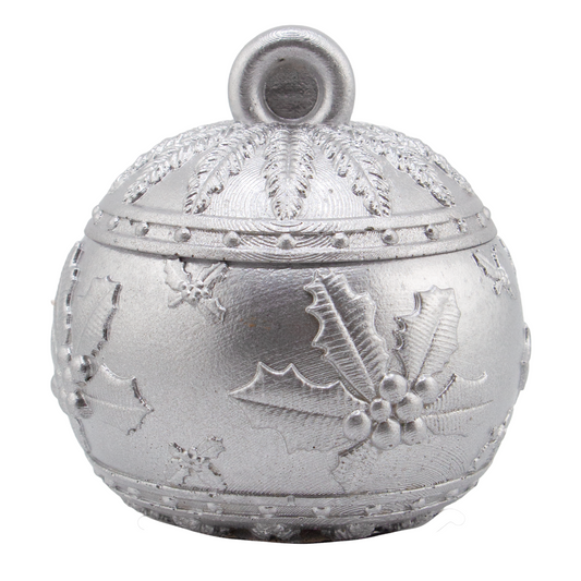 Esfera de Navidad de Concreto para Velas Navideñas 60ml - Plateada (Edición Especial de Navidad)