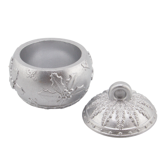 Esfera de Navidad de Concreto para Velas Navideñas 60ml - Plateada (Edición Especial de Navidad)