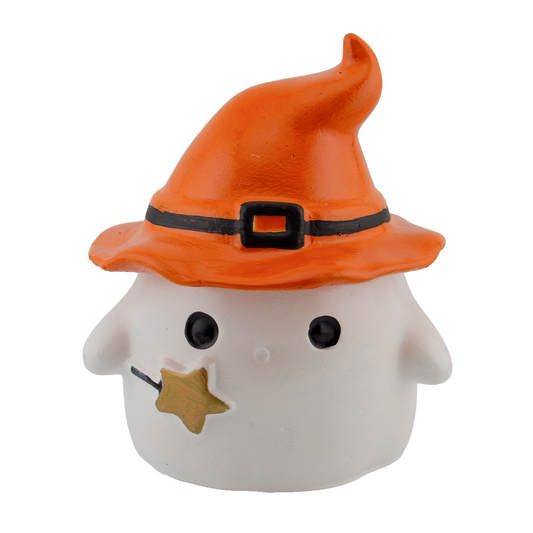 120ml - Colección Hechizo - Fantasma de Yeso para Velas - Blanco / Naranja (Edición Especial de Halloween)