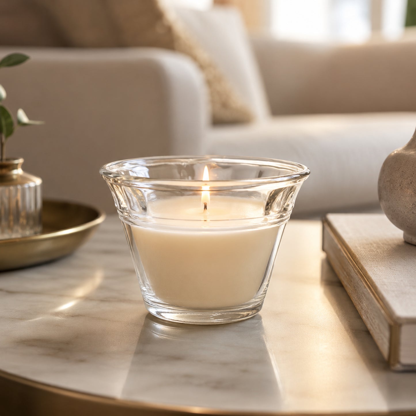 170ml - Mónaco Vaso de vidrio para velas - Frasco Ancho Tipo Bowl Bol Flanera - Cristal Transparente