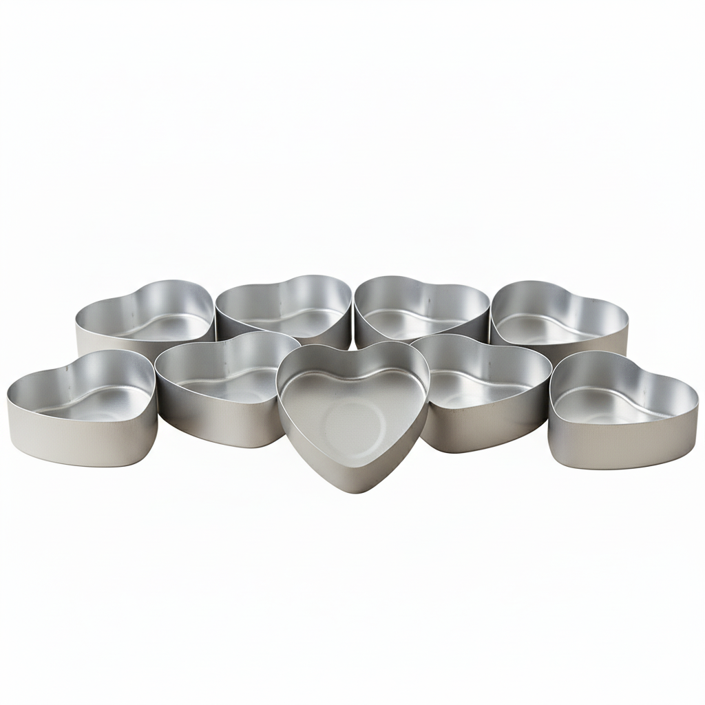 100pzas - Lata de Aluminio en Forma de Corazón para Velas de Té – Vasos para Velas Artesanales