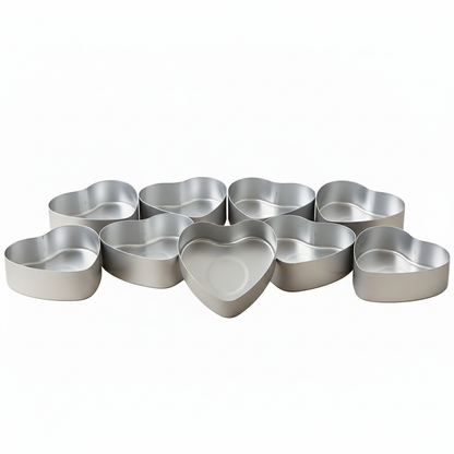 100pzas - Lata de Aluminio en Forma de Corazón para Velas de Té – Vasos para Velas Artesanales