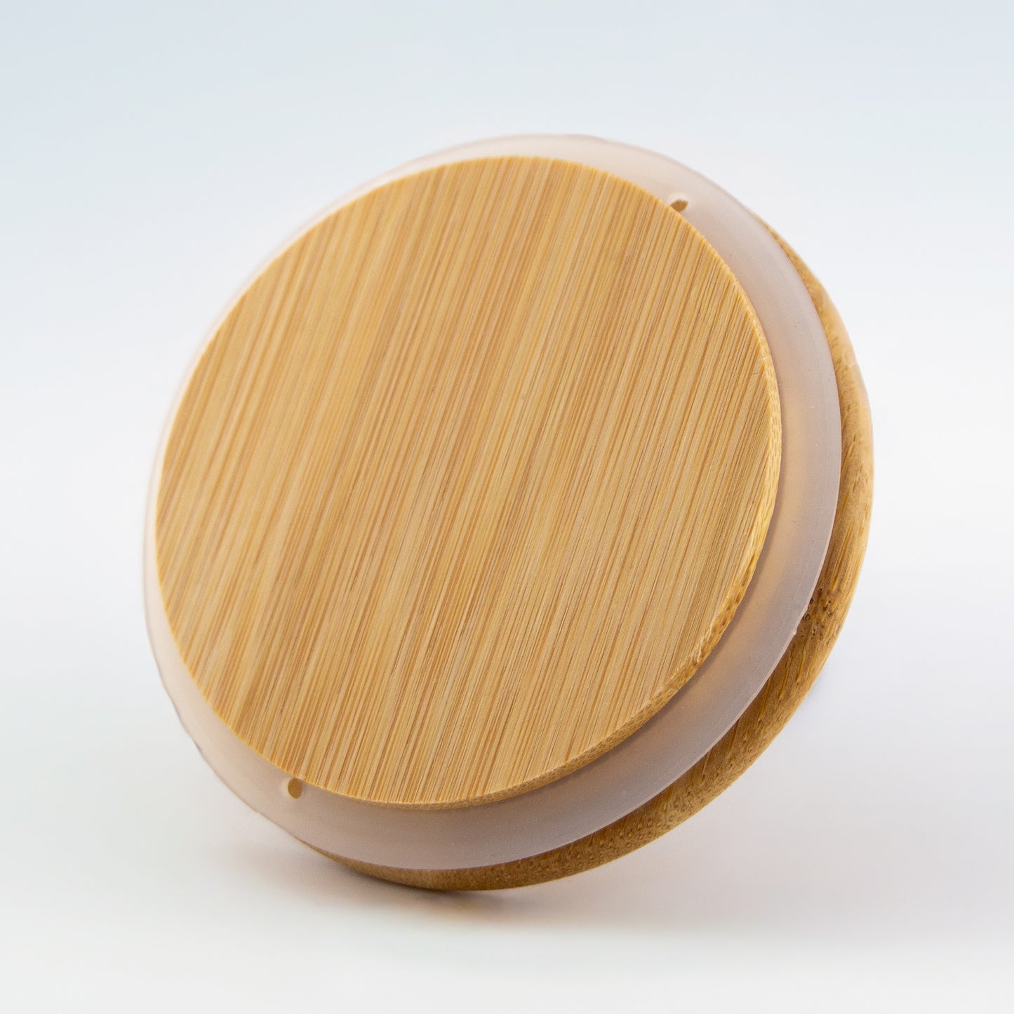 Tapa de Bambú XS con Anillo de Silicón para Vasos de Velas - Natural