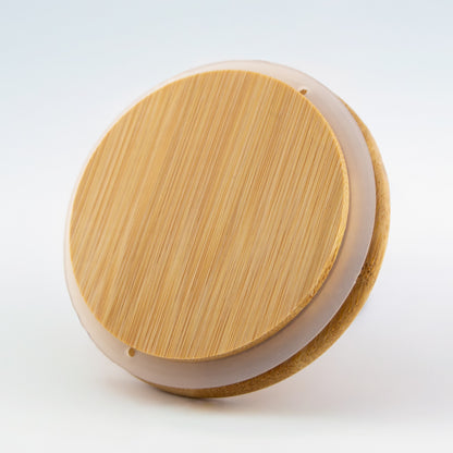 Tapa de Bambú XS con Anillo de Silicón para Vasos de Velas - Natural