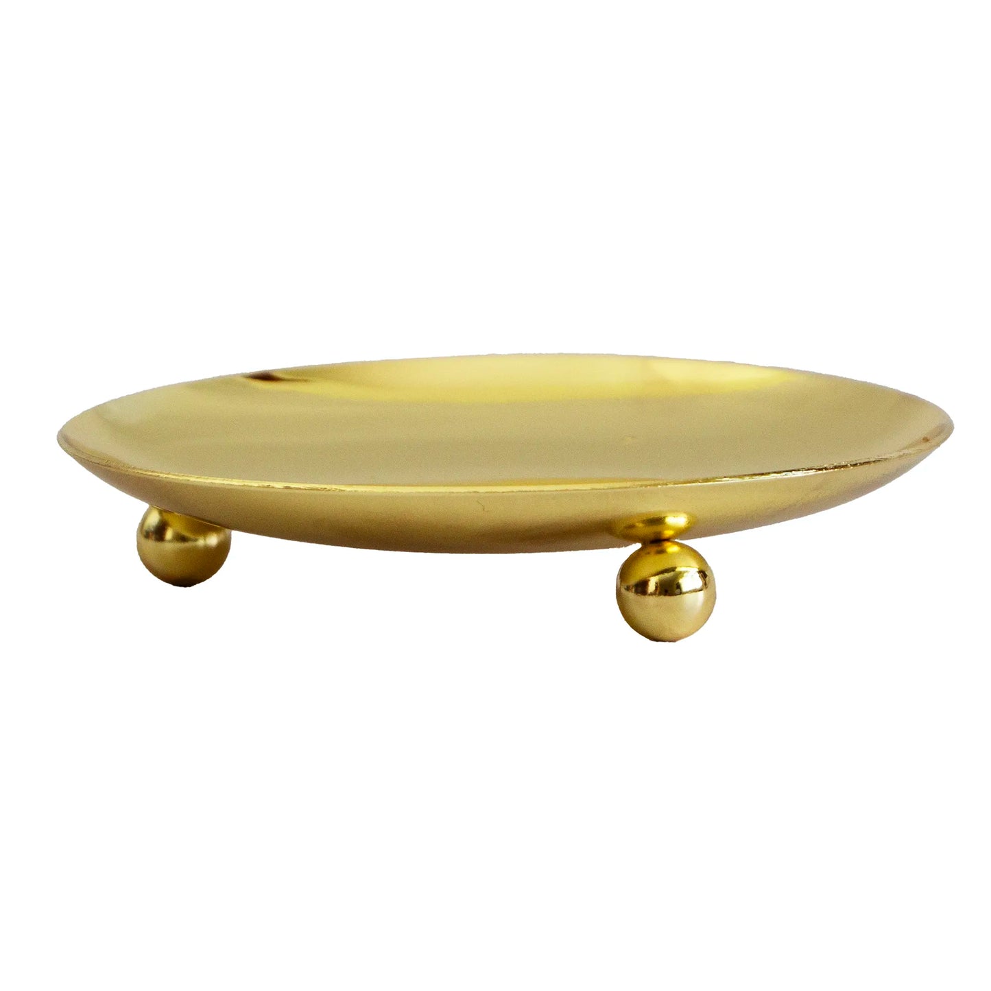 Platos para Velas de Aluminio Dorado Metálico