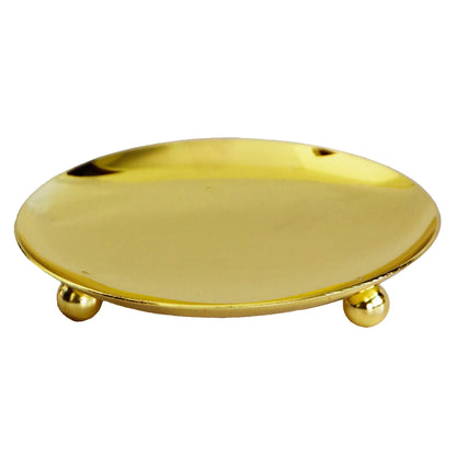 Platos para Velas de Aluminio Dorado Metálico