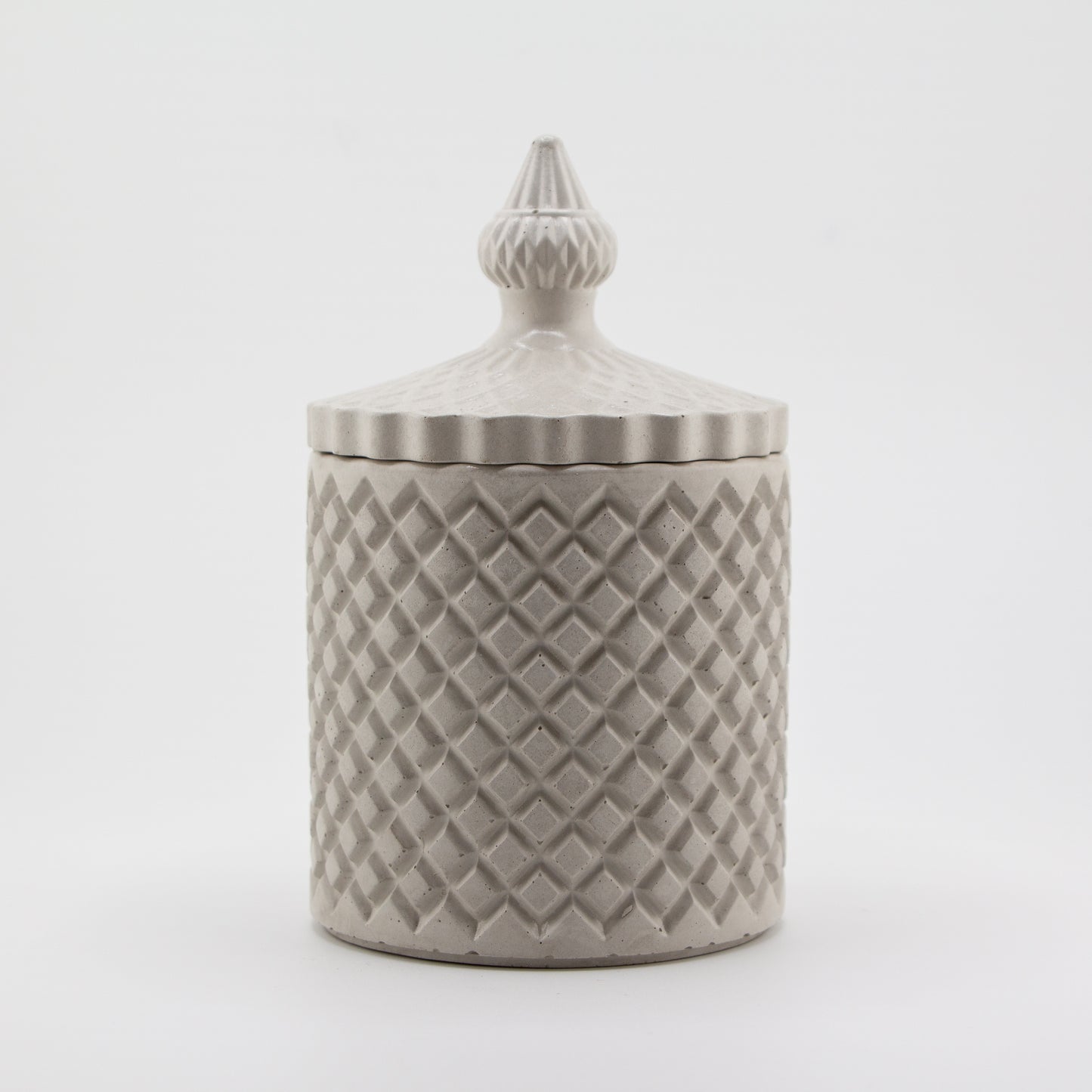 310ml - Carrara Vaso de Concreto para velas con tapa - Blanco