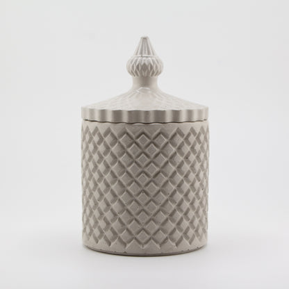 310ml - Carrara Vaso de Concreto para velas con tapa - Blanco