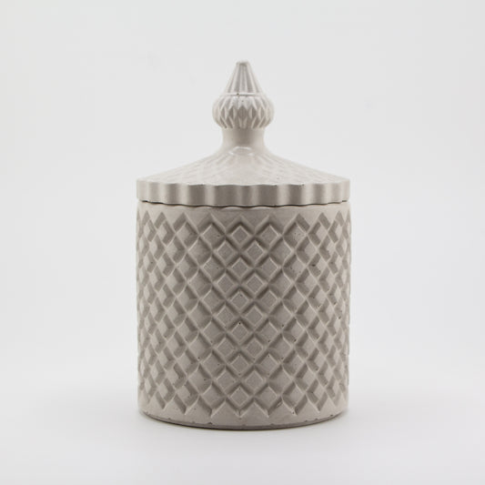 310ml - Carrara Vaso de Concreto para velas con tapa - Blanco