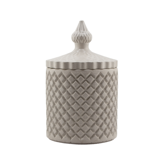 310ml - Carrara Vaso de Concreto para velas con tapa - Blanco