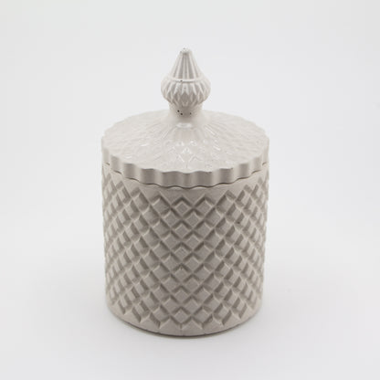 310ml - Carrara Vaso de Concreto para velas con tapa - Blanco