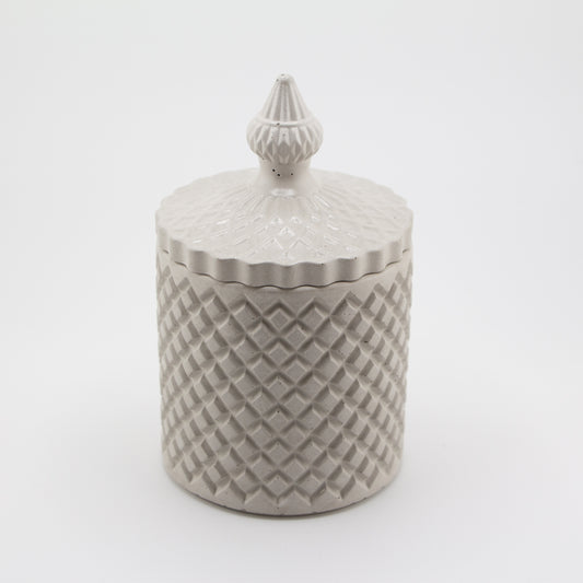 310ml - Carrara Vaso de Concreto para velas con tapa - Blanco