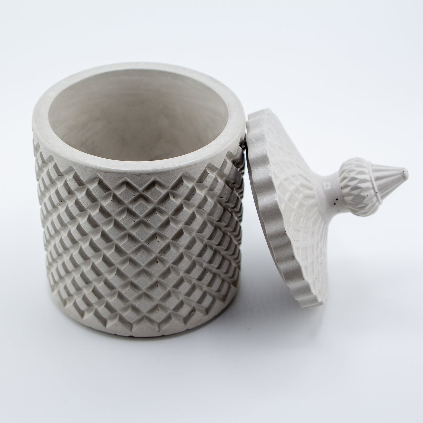 310ml - Carrara Vaso de Concreto para velas con tapa - Blanco