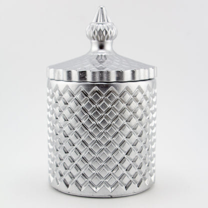 310ml - Carrara Vaso de Concreto para velas con tapa - Plata
