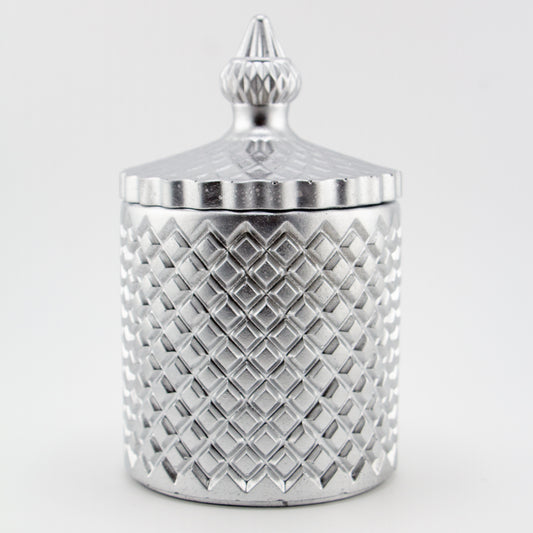 310ml - Carrara Vaso de Concreto para velas con tapa - Plata