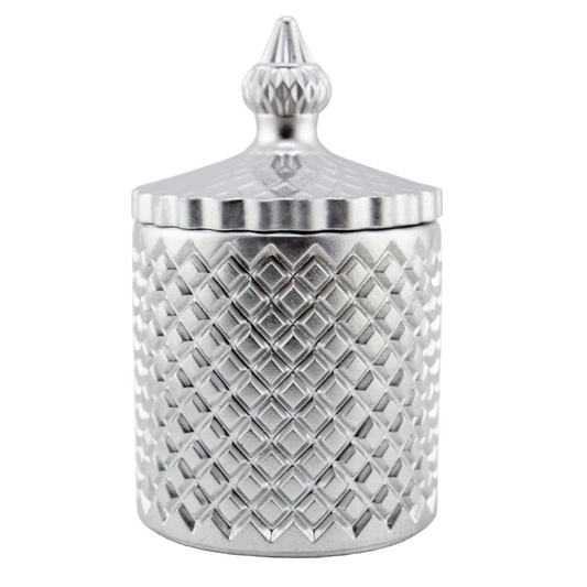 310ml - Carrara Vaso de Concreto para velas con tapa - Plata