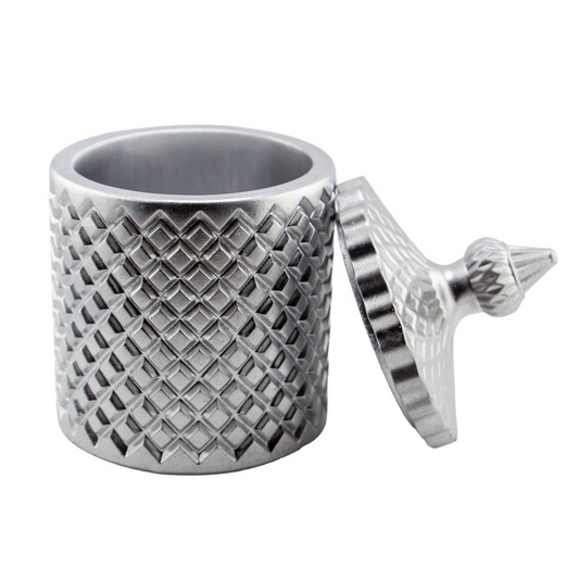 310ml - Carrara Vaso de Concreto para velas con tapa - Plata